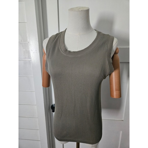 BKE Tops - BKE Core Olive Green Ribbed Knit Scoop Neck Seamless Tank Top Size‎ M/L